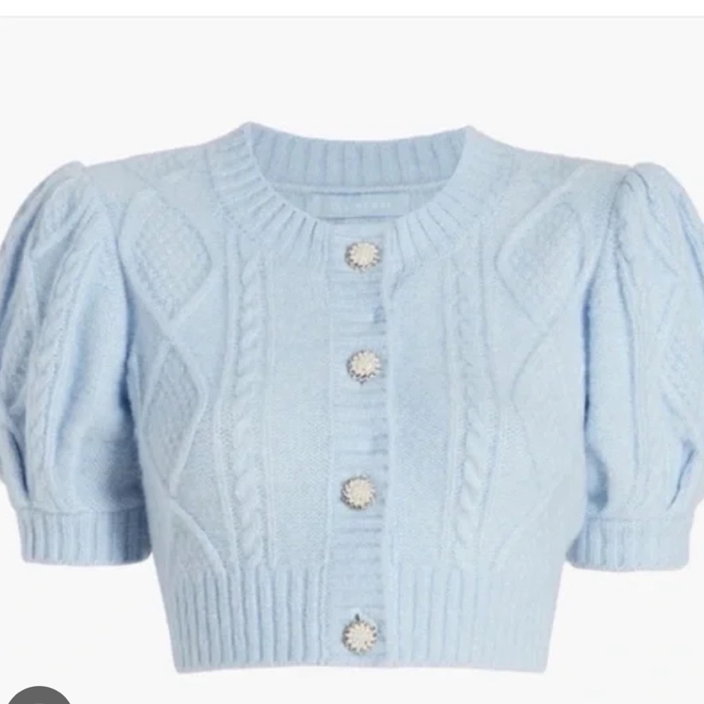 Hill House Light Blue Cable Knit Cardigan